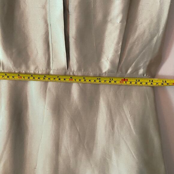 NWT Theory Silk Ice Gray Shantung Twill Button Down A-Line Mini Dress Women's 6 - Picture 13 of 16